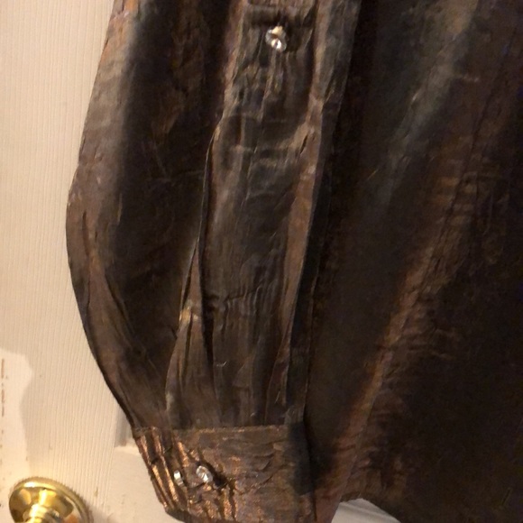 Elementz Woman Sparkly Shimmering Shirt. Even rhinestone buttons sparkle - Picture 3 of 8